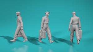 Gas station - Worker walking with jerrycan - various scales