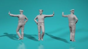 Gas station - Worker leaning on the wall - various scales