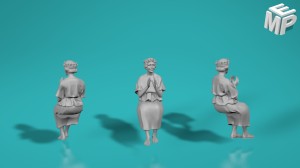 Starożytny Rzym - Siedząca kobieta widz - różne skale