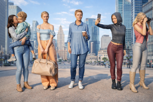 Modern Woman 1 - set of 5 figures - various scales