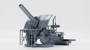 Haubica 42cm Big Bertha - dźwig z amunicją - różne skale