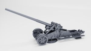 Ciężka armata polowa 17cm Kanone K18 - pozycja bojowa - różne skale