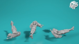 Children - boy laying on a dog - various scales