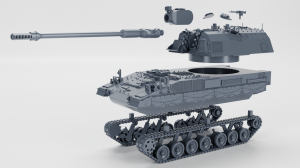 Samobieżna haubicoarmata PzH2000 155mm - otwarte włazy - różne skale