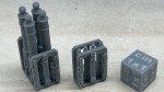 Słupki ozdobne warszawskie (z tarczą) 800mm - 4 sztuki - 1:43
